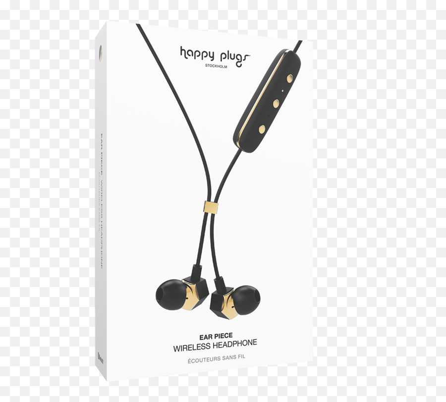 Happy Plugs Ear Piece Wireless Headphones - Black And Gold Sluchawki Bezprzewodowe Happy Plugs Png,Headphones Silhouette Png