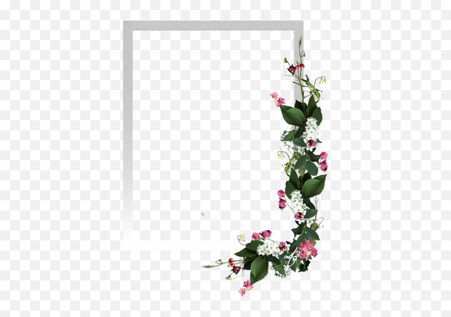 Floral Wreath Flowers - Moldura Png Fundo Transparente,Transparent Flower Border Tumblr
