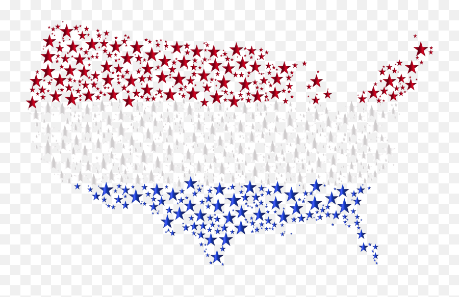 Clipart Stars Clear Background - Usa Blue And Red Map Png,Red Star Transparent Background