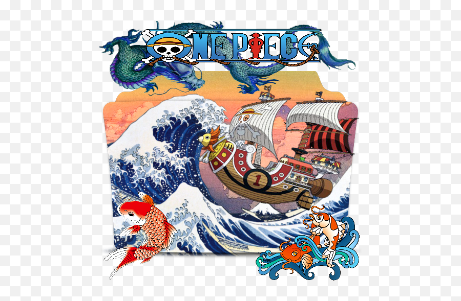 One Piece Wano Arc Folder Icon - Great Wave Off Kaganawa Png,One Piece Folder Icon