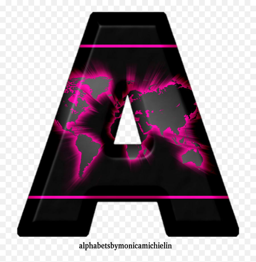 Monica Michielin Alphabets Black Pink World Map Alphabet - Nautical Letters Design Printable Png,Ark Survival Heart Icon