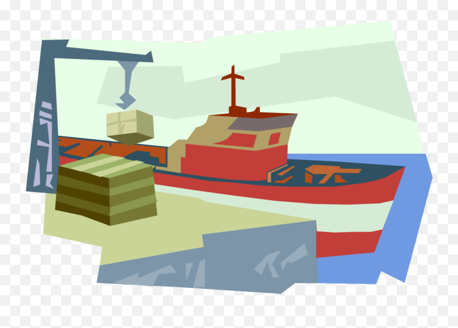 Cargo Ship Carries Goods And Materials - Vector Image Marine Architecture Png,Tug Boat Icon