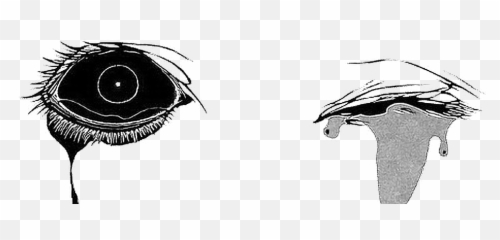 Eyes Dark Black Blacktheme Blackaesthetic Tears Crying - Anime Creepy Eye Drawing Png,Creepy Eye Png