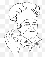 Chef Making An Ok Hand Gesture - Chef With Ok Hand Png,Ok Hand Sign Png