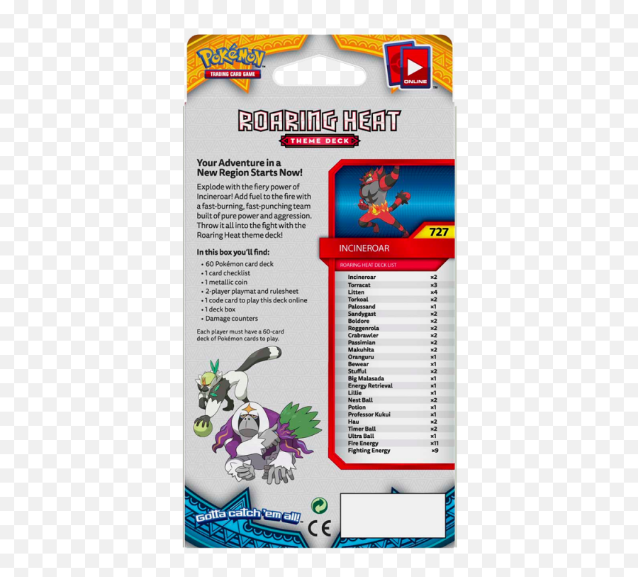 Sun U0026 Moon Roaring Heat Incineroar Theme Deck - Pokemon Png,Incineroar Png