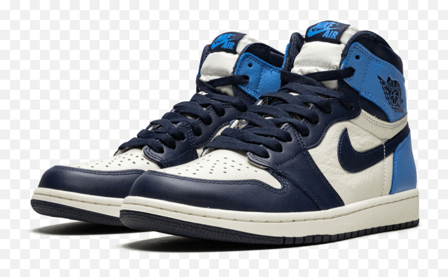 Air Jordan 1 Retro High Ogobsidian Unc 2019 - 555088140 Air Jordan Shoes Retro Png,Jordans Png