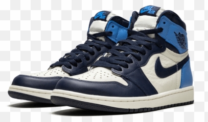 Air Jordan 1 Retro High Ogobsidian Unc 2019 - 555088140 Air Jordan Shoes Retro Png,Jordans Png