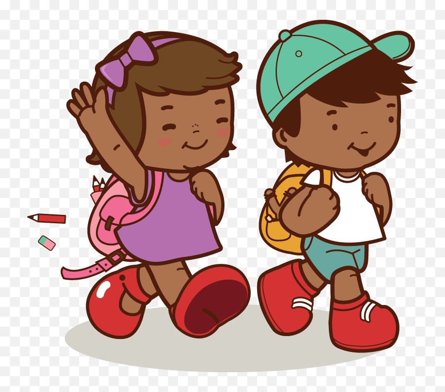 Kids Going To School Clipart Png - Walk To School Clipart Png,School Clipart Png