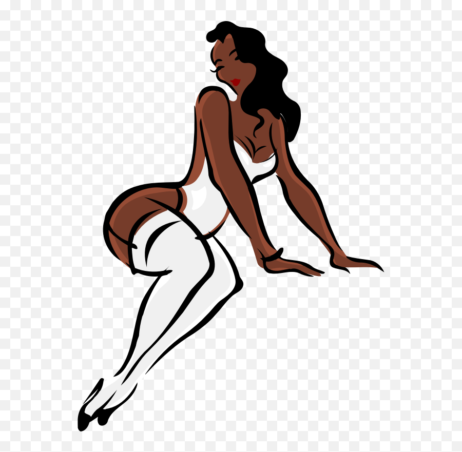 Pin - Woman In Lingerie Clipart,Black Model Png