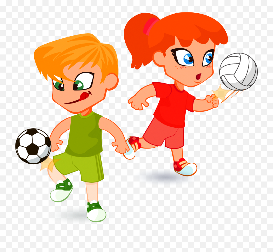 Children Playing Football Cartoon - Cartoon Pic Of Children Playing Png,Children Playing Png