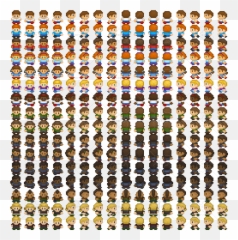 16x16 Character Sprites - Human Pack Hd Png Hotline Miami Sheet