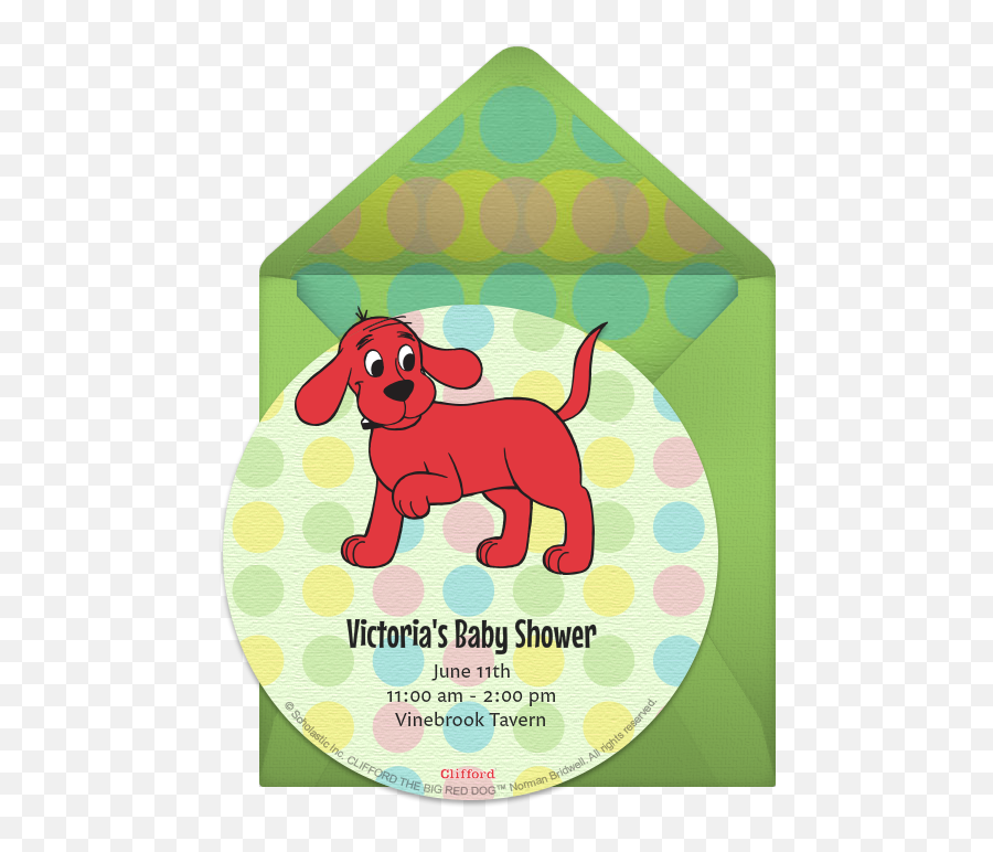 Digital Clifford Invitations Customize Online - Cartoon Png,Clifford Png