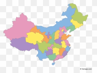 Multicolor Map Of China With Provinces - Clipart png