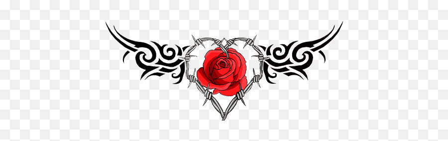 Rose Tattoo Png Transparent Free Images Only - Barb Wire Heart Tattoo,Rose Vine Png