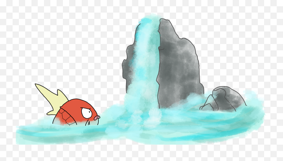 Pokemon Myths Making A Splash La Magikarp - Principally Magikarp Climb The Waterfall Png,Magikarp Png