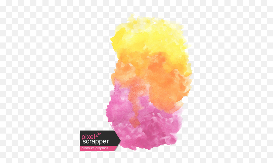 Brush 6 Color Graphic - Watercolor Png Yellow Pink,Pink Watercolor Png