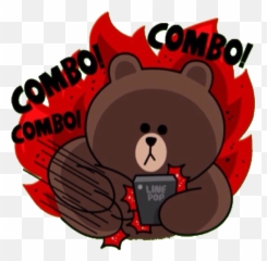 Stickers Line Brown Gif - png