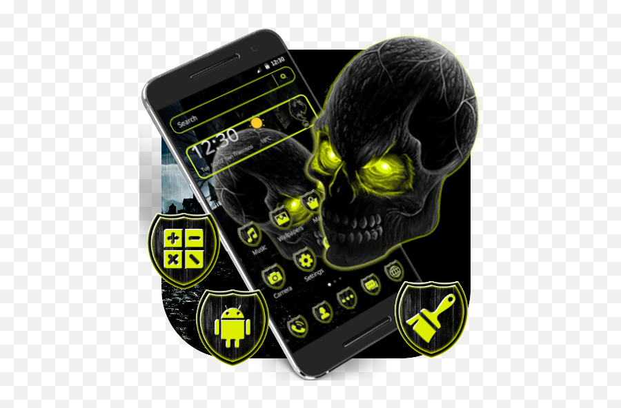 Neon Horror Skull Theme U2013 Apps - Scary Png,Horror Icon Wallpaper