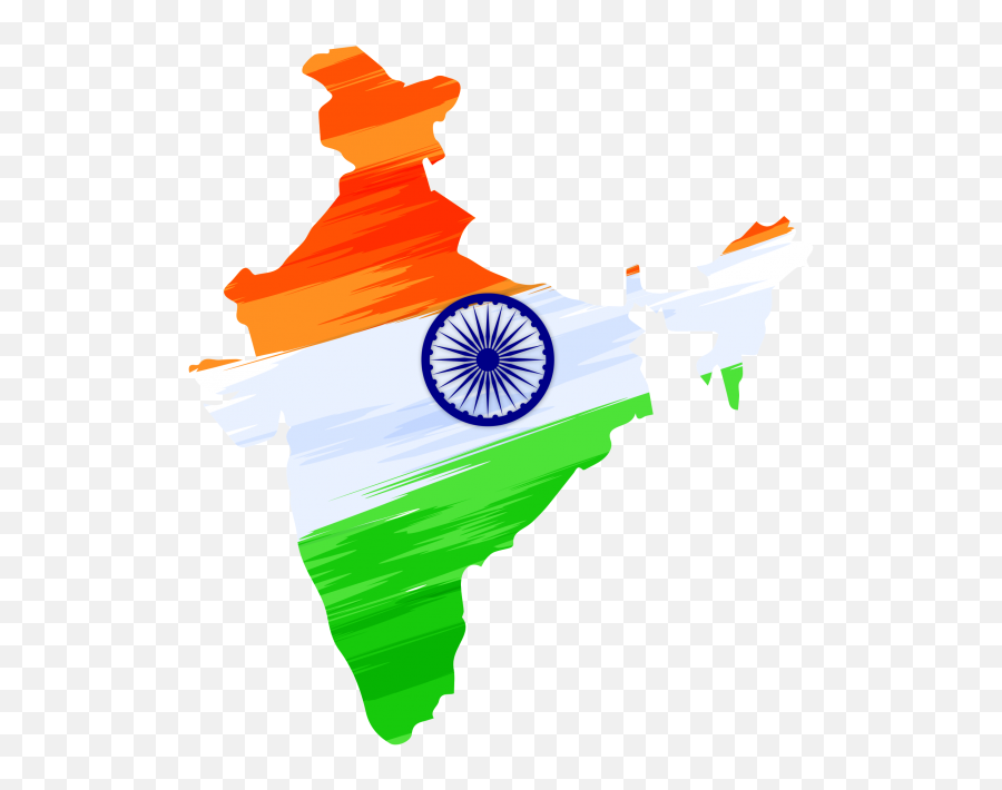 Indian Independence Day Design With Map Transparent - India Map Flag Png,Independence Png