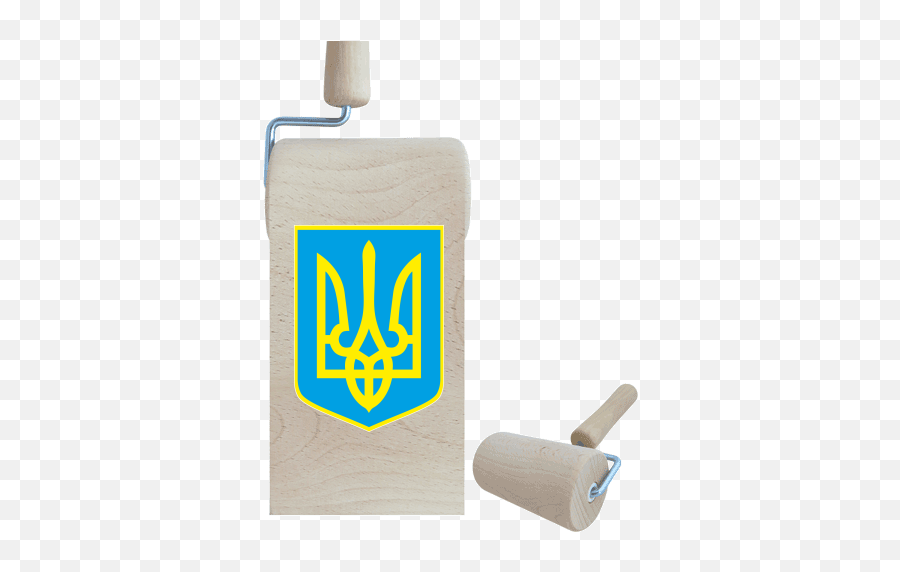 Wooden Baking Roller With Printing Emblem Of Ukraine - Ukraine Png,Wooden Cross Png