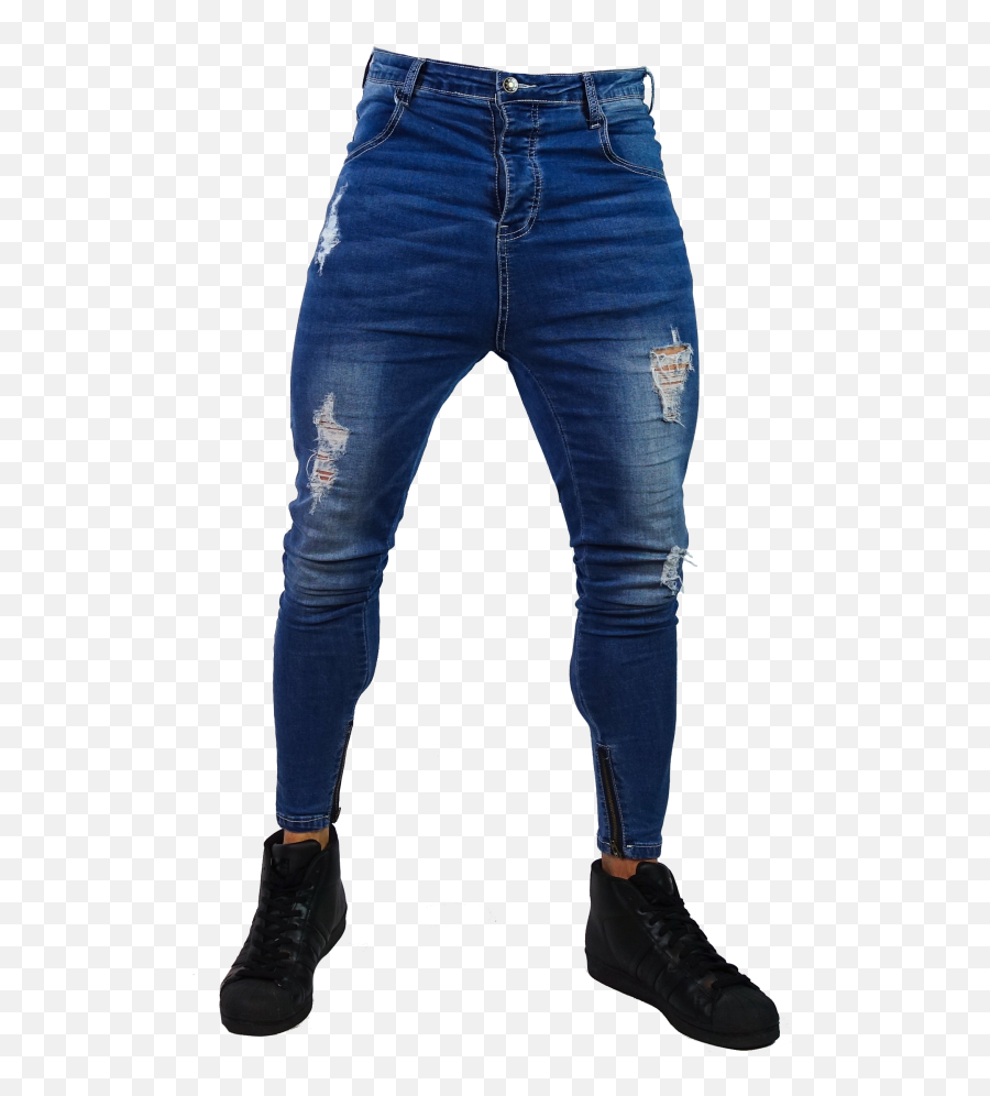 Close Cut Jeans - Rip Distressed Stone Wash Blue Leather Png,Ripped Jeans Png