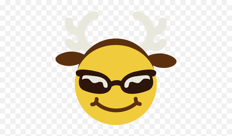 Smiling Sunglasses Antlers Face Emoticon 7 - Transparent Png Cartoon,Antlers Png