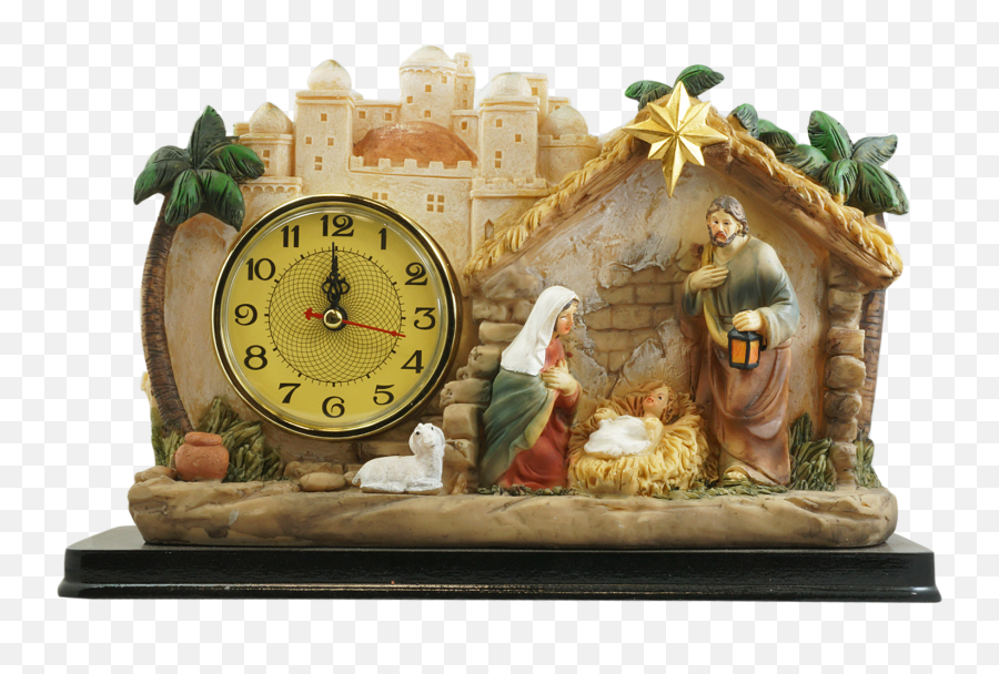 The Holy Family Vintage Clock Porcelain - Quartz Clock Png,Vintage Clock Png