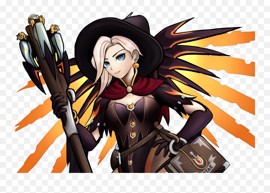 Download Hd I Commissioned A Witch Mercy From Kurokku - Tokei Mercy Witch Transparent Png,Witch Transparent Background