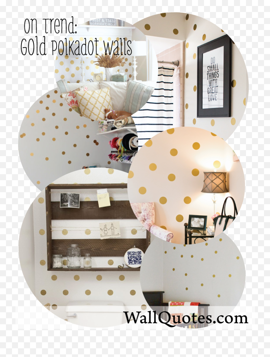 Gold Polka Dots Png - Gold Polkadot Walls Small Bathroom Vinilos Baños Pequeños,Gold Dots Png