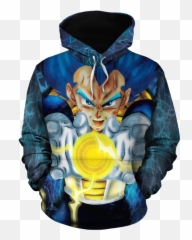 Dragon Ball Z Super Saiyan Vegeta Blue Hair Form Hoodie - Puerto Rican Hoodie Png,Goku Hair Transparent