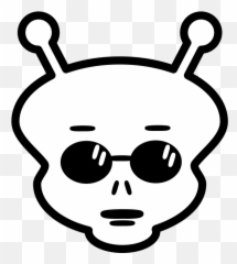 Black And White Alien Svg Vector Clip - Alien Clipart Face Png,Alien Clipart Transparent