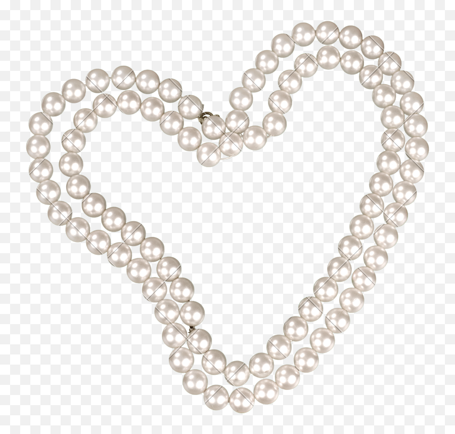 Download Pearl Necklace In Shape - Heart Png,Pearl Necklace Png