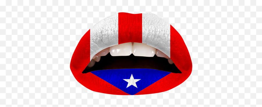 Download Temporary Lip Tattoos - Puerto Rico Lips Png,Puerto Rican Flag Png
