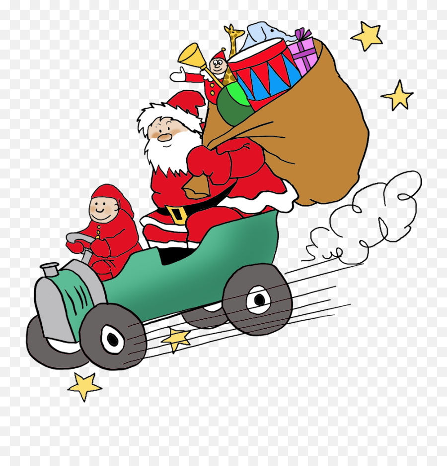 Funny And Free Santa Claus Clipart - Santa Claus Bring Gift Png,Santa Clause Png