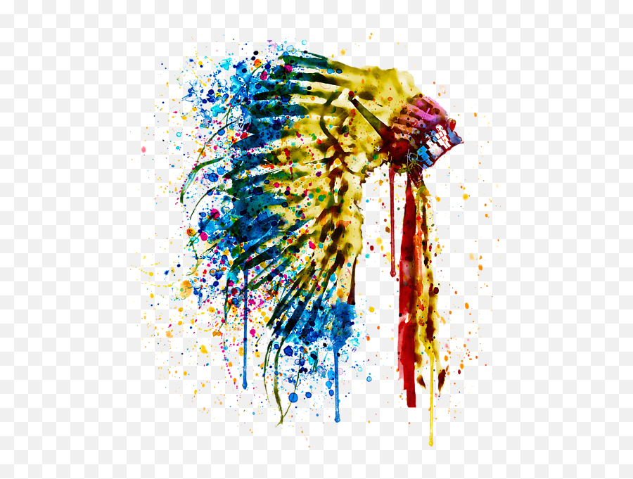 Download Hd Bleed Area May Not Be Visible - Indian Chief Native American Skull Feather Headdress Png,Indian Headdress Png