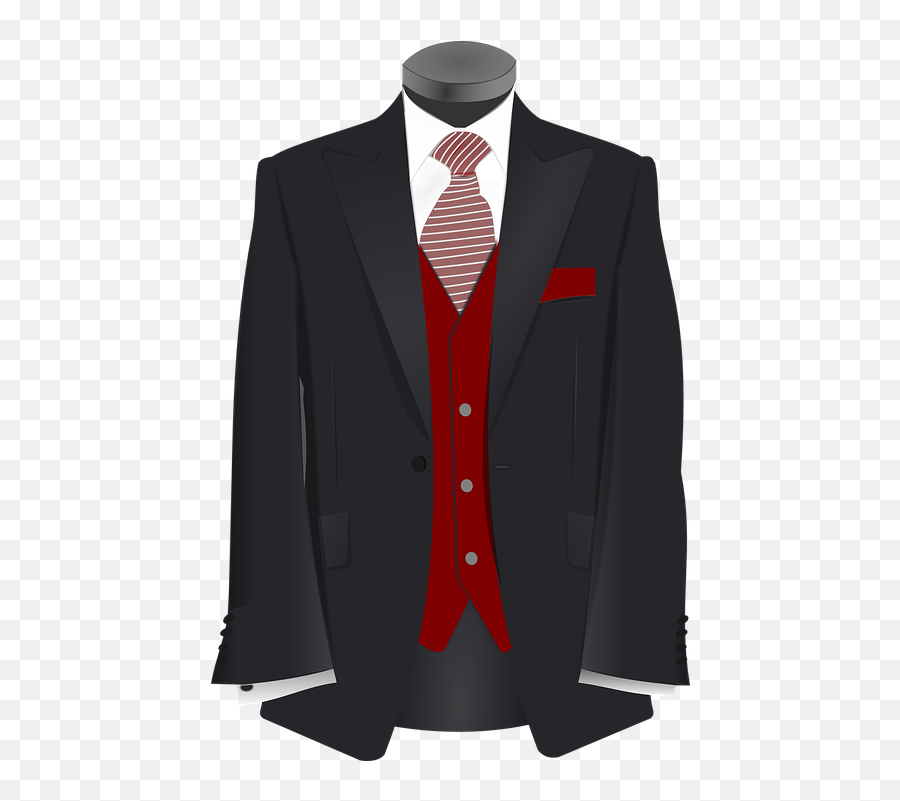 Tuxedo Suit Tie - Suit And Tie Cartoon Png,Red Tie Png - free transparent  png images 