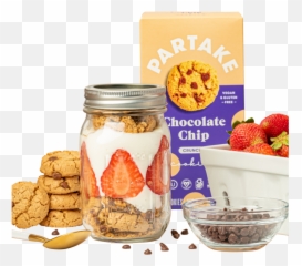 Partake Gluten Free Vegan Crunchy Chocolate Chip Cookies 55 - Bowl png