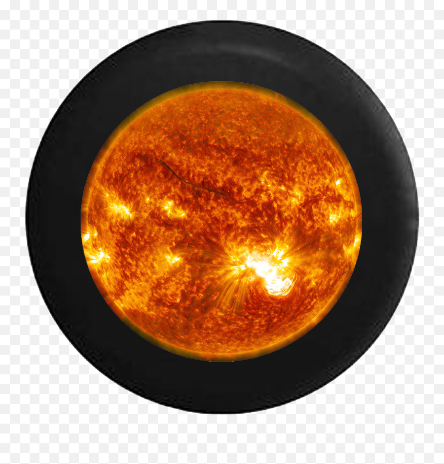 Sun With Solar Flares Jeep Camper Spare - Source Of Light And Heat Png,Solar Flare Png