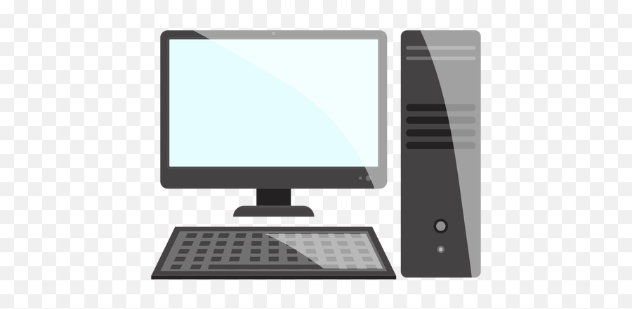 Black And White Computer Desktop Icon - Desktop Computer Cartoon Png,Personal Computer Png