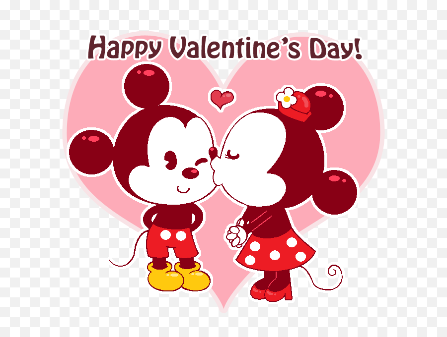 Mice Clipart Valentine - Mickey And Minnie Valentines High Clipart Happy Valentines Day Png,Valentines Png