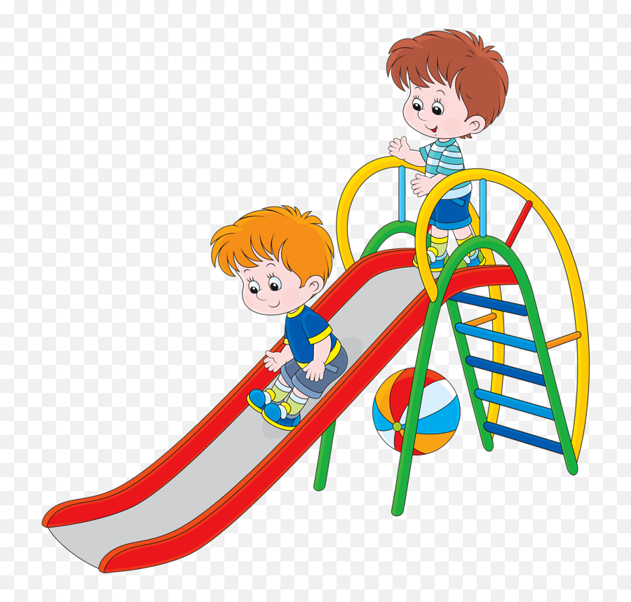 Slide Clipart - Children Playing Slide Clipart Png,Summer Clipart Png