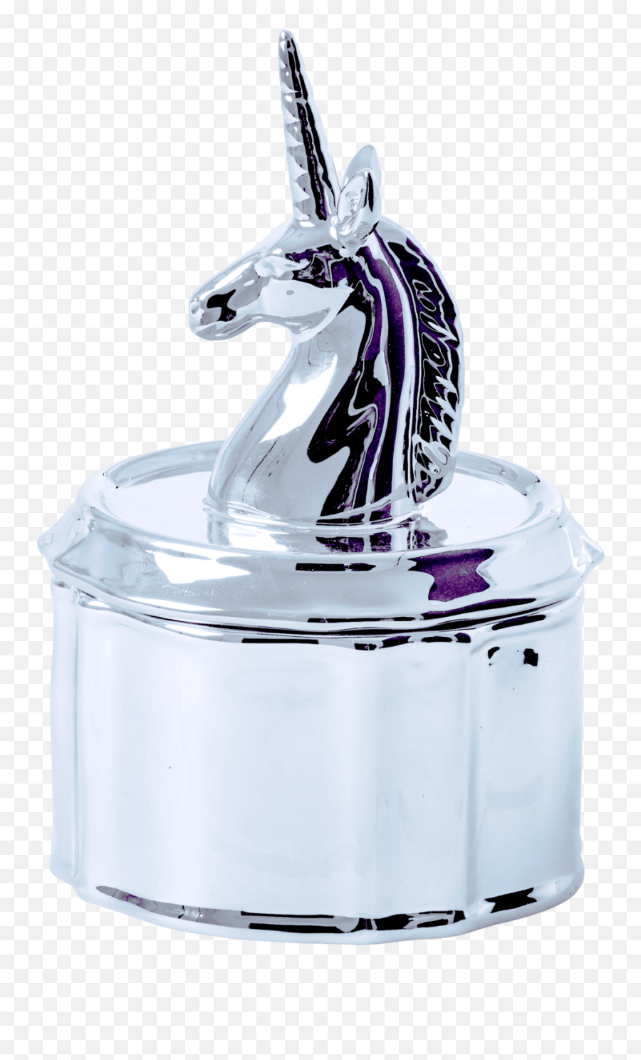 Porcelain Jewelry Box With Unicorn Head Lid - Silver Jewelry Box Rice Png,Unicorn Head Png