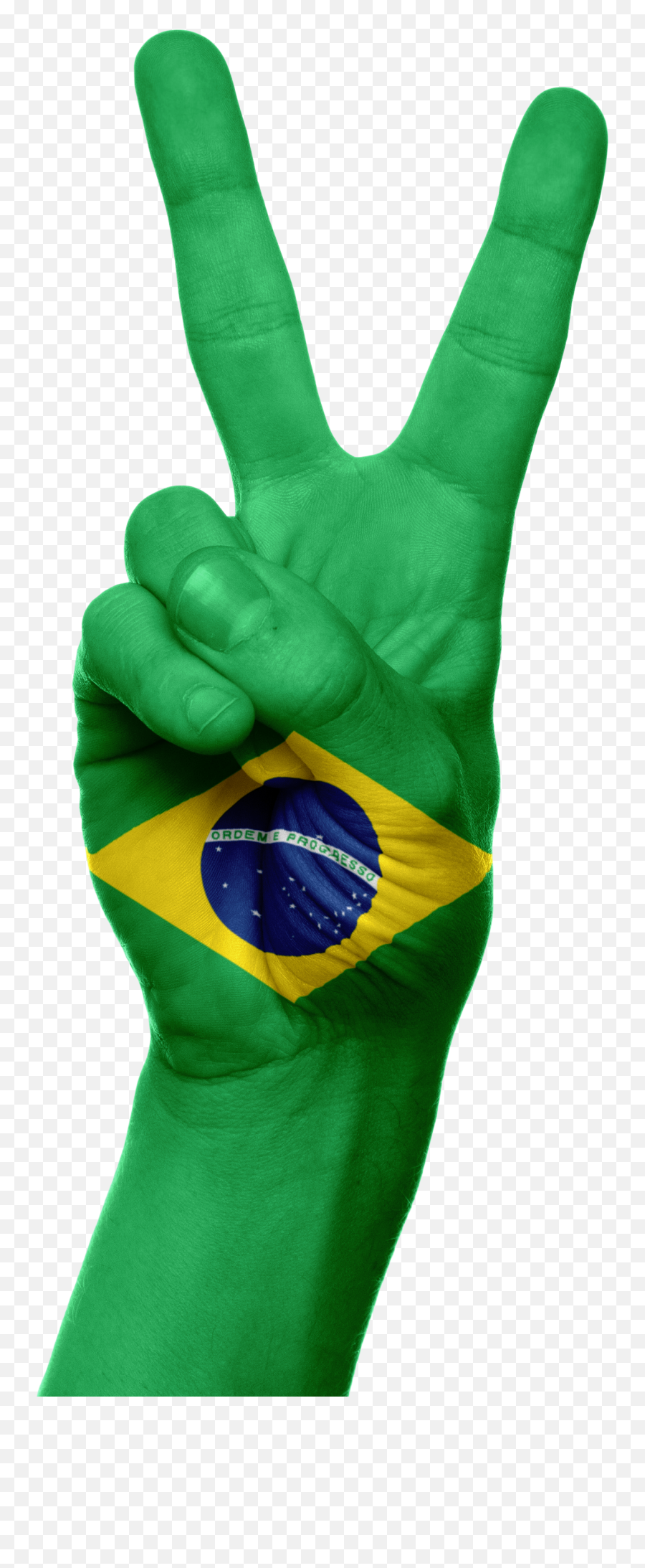 Brazil Flag Victory Sign - Brazil Flag Hand Png,Brazil Flag Png