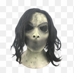 Latex Scary Mouthless Woman Mask For Halloween Carnival Masquerade Original Cup - Masque Halloween Png,Clown Wig Png