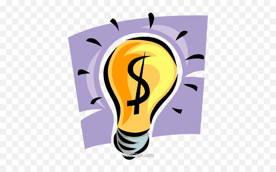 Light Bulb With Money Symbol Royalty Free Vector Clip Art - Clip Art Png,Money Symbol Transparent