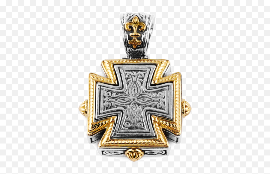 Konstantino Ares Flared Maltese Cross Pendant - Emblem Png,Maltese Cross Png
