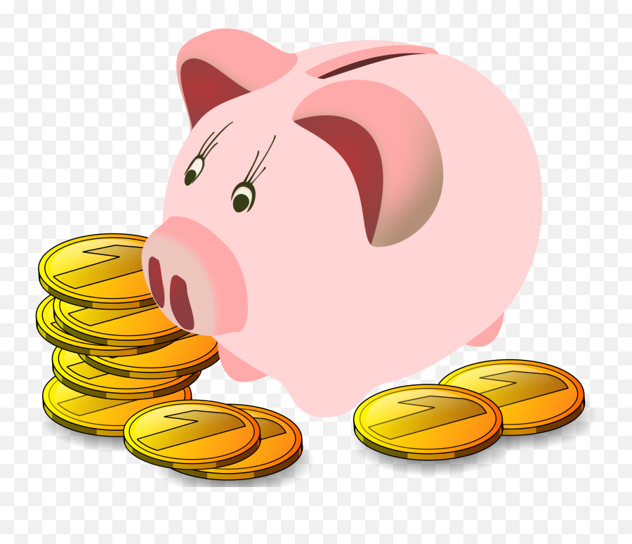 Pink Clipart Piggy Bank - Piggy Bank And Money Clipart Png,Piggy Bank Transparent Background