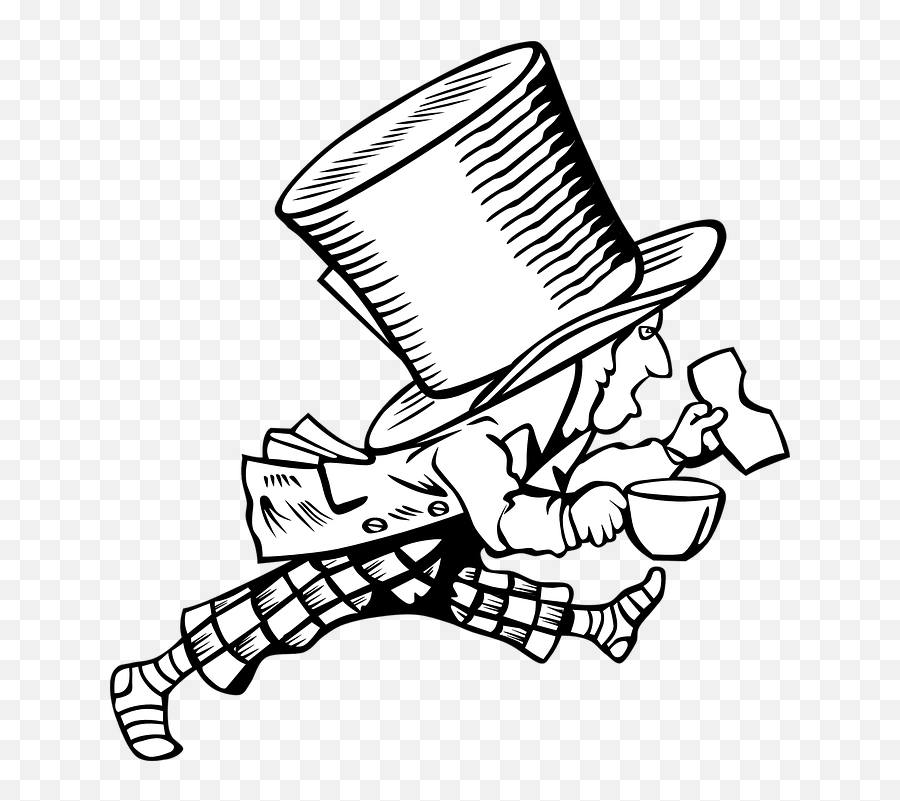 Mad Hatter Alice In Wonderland - Free Vector Graphic On Pixabay Alice In Wonderland Free Vector Png,Mad Png