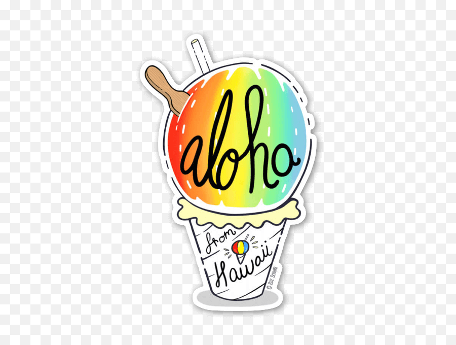Shave Ice Aloha Sticker - Shave Ice Clipart Transparent Shave Ice Clipart Png,Ice Transparent Background
