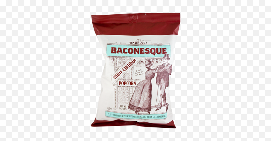 Trader Joeu0027s Baconesque White Cheddar Popcorn Eating - Basmati Png,Trader Joe's Logo Png